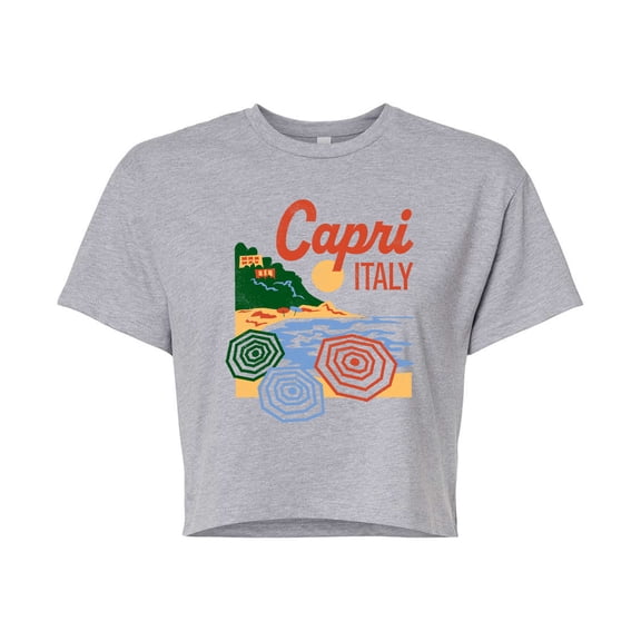 Instant Message - Capri Italy - Juniors Cropped Graphic T-Shirt