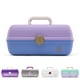 thumbnail image 1 of Estuche de maquillaje Caboodles On-The-Go Girl, dos tonos lavanda sobre azul, organizador de maquillaje de plástico rígido, espejo incorporado, cierre de seguridad para viajes seguros, amplio espacio, 1 of 5