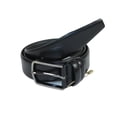 thumbnail image 4 of Mens Black Genuine Leather Belt PIERO ROSSI Turkey Soft Full Grain #Black-A, 4 of 5