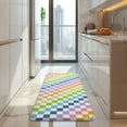 thumbnail image 4 of Pastel Color Checkered Pattern Kitchen Rug Mat,Kitchen Runner Rugs Non Skid Washable,Decorative Kitchen Floor Mats for Kitchen,Sink,Laundry,17"x47.2", 4 of 7