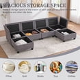 thumbnail image 6 of SOULART 113.39" Cloud Couch, Gray Sectional Sofa, Modular 6-Seat Convertible Sectional with Chaise and Storage Ottoman for Home Apartment Office, 6 of 12