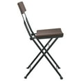thumbnail image 3 of vidaXL Folding Bistro Chairs 2 pcs Brown Poly Rattan and Steel, 3 of 5