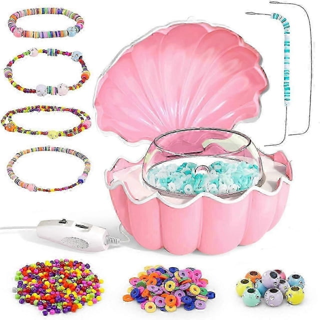 Máquina giratoria para ensartar cuentas para hacer pulseras, regalo para niña, arcilla, eléctrica con aguja y rosca