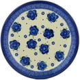 thumbnail image 2 of Polish Pottery 10¼-inch Lunch Plate (Bleu-belle Fleur Theme) Hand Painted in Boleslawiec, Poland + Certificate of Authenticity, 2 of 6