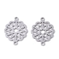 thumbnail image 2 of Resistant 201 Stainless Steel Links connectors Laser Cut Flower Stainless Steel color 19x15x1mm Hole: 1.2mm, 2 of 2