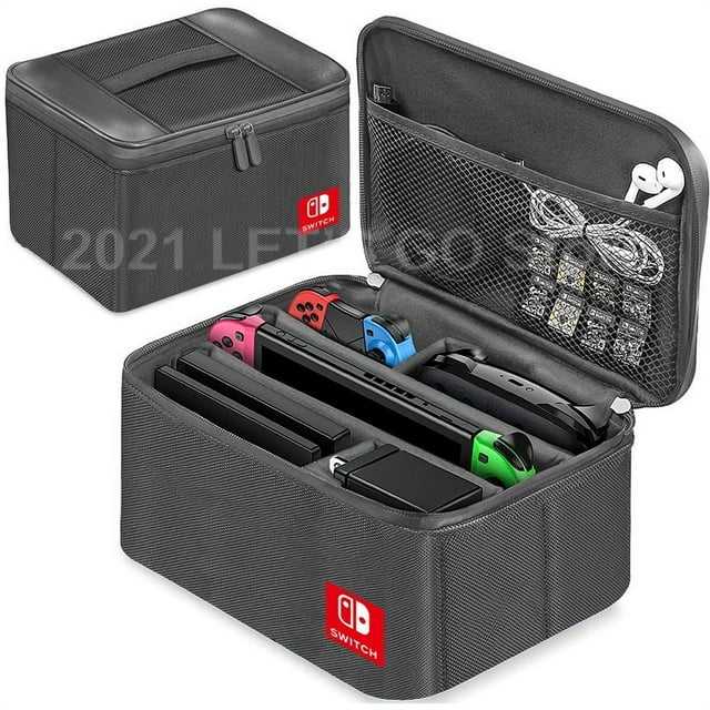 AOLIGEI Nintendo Switch Étui - Étui de Transport Parfait pour Switch avec Grande Capacité de Rangement, Matériau Doux pour Protéger la Console, Étui de Voyage Portable pour Switch, Inclut un Sac de Rangement
