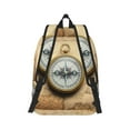 thumbnail image 2 of Honeii Magnetic Old Compass On World Map Print Canvas College Laptop Backpack, Durable Rucksack Travel Notebook Bag School Backpack Book Bag for Men Women-Medium, 2 of 7