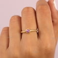 thumbnail image 5 of Solitaire Pink Sapphire Heart Ring, Twisted Band Ring, Double Layer Ring, 18 Gold Plated Ring, Proposal Ring, Anniversary Ring, Gift For Her., 5 of 5