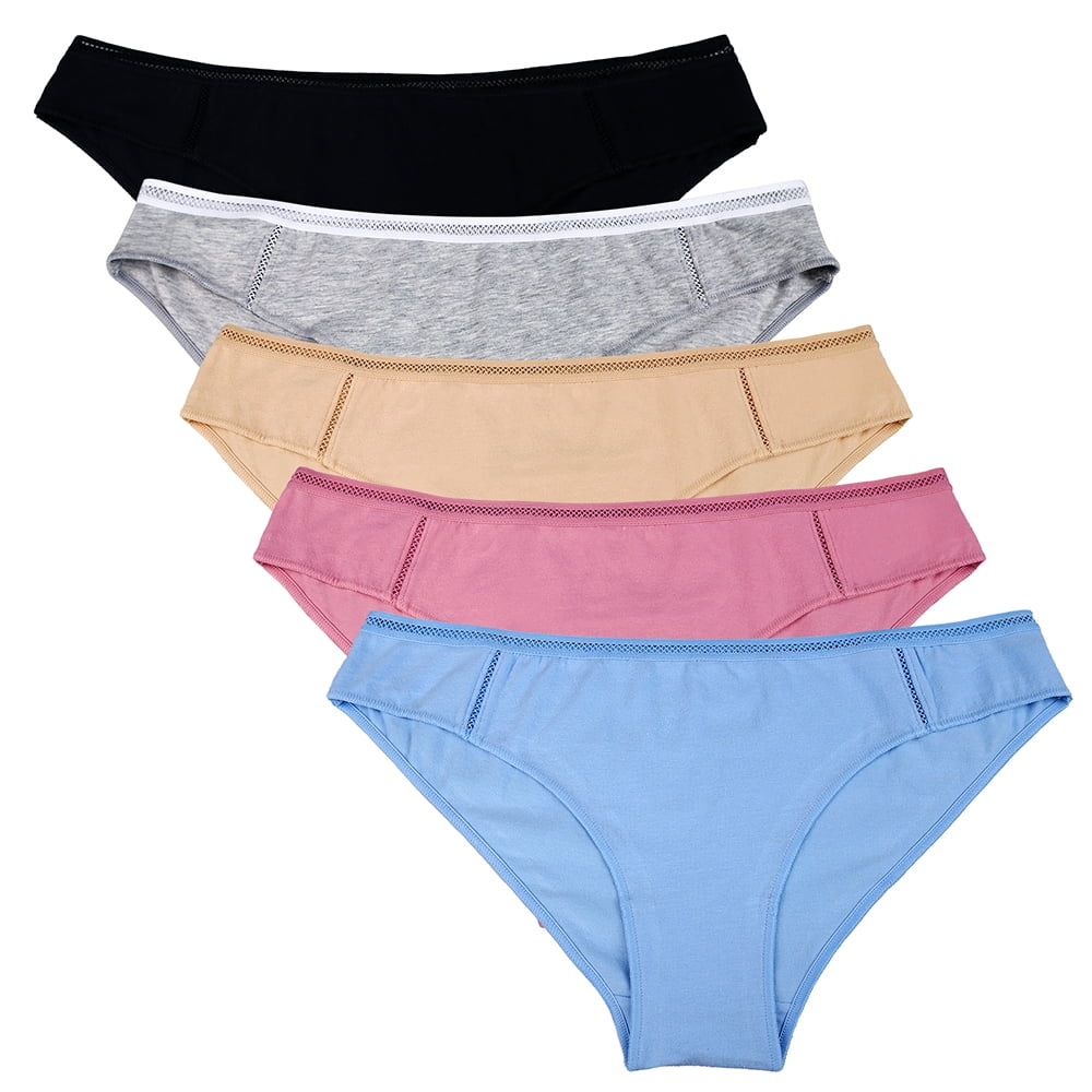 Buy CRITO Women's Cotton Panties, Beauty IE Plain Multicolour, Combo of 5,  75 cm at