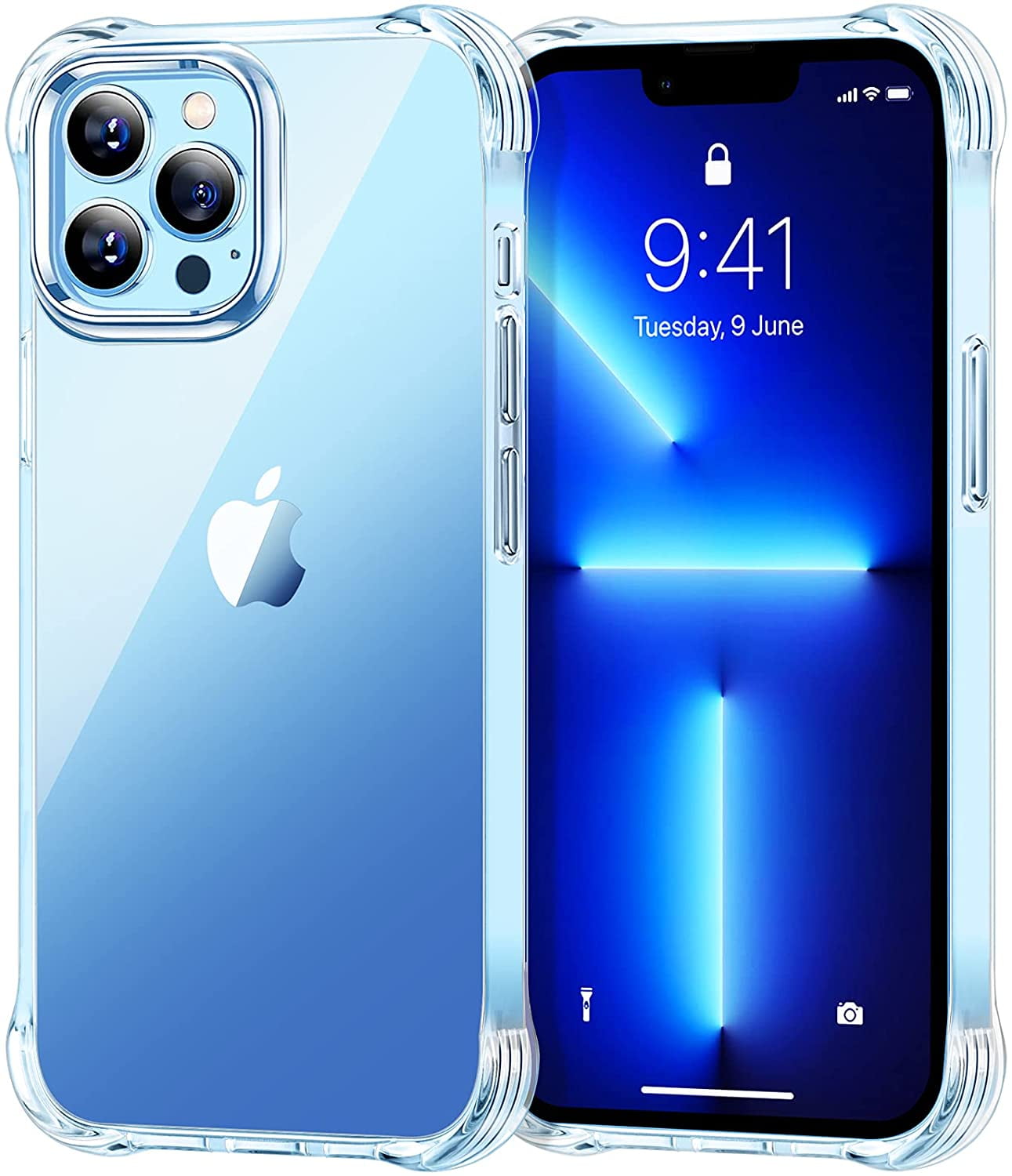 Clear Case Compatible with iPhone 13 Pro Max Transperant Clear Case, Upgrade Shock-Absorbing Corners Clear Phone Case, Anti-Scratch and Non-Yellowing Phone Cover - 6.7 Inch (2021)