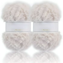 AUQ 2 Skeins /6 Skeins Super Soft Fur Yarn Chunky Fluffy Faux Fur Yarn Eyelash Yarn for Crochet Knit-Total Length 2×32m(2×35yds,50g×2)