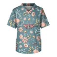 thumbnail image 1 of Men's Short Sleeve V Neck Small Animals Print Chest Pocket Carer Top2XL, 1 of 3
