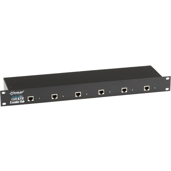 Restored BLACK BOX ACU1006VRA 6-Port Rackmount CAT5 KVM Extender Hub with Bidirectional Serial and Stereo Audio (Refurbished)