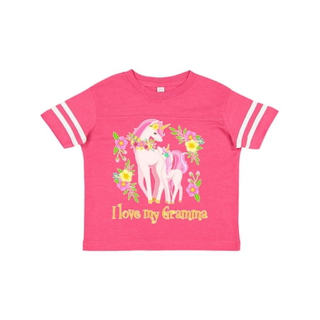 

Inktastic I Love My Gramma Unicorn with Pink and Yellow Flowers Gift Toddler Boy or Toddler Girl T-Shirt