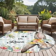 thumbnail image 4 of Round Rugs 8Ft, Easter Plaid Round Area Rug Washable Indoor Throw Carpet, Spring Watercolor Bunny Flower Teal Checkered Large Non Slip Circle Rug for Kids Room RV Home Decor Aesthetic, 4 of 8