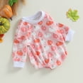 thumbnail image 3 of Okbabeha Newborn Baby Girl Boy Halloween Outfit Pumpkin Sweatshirt Oversized Bubble Romper Onesie Infant Fall Clothes, 3 of 7