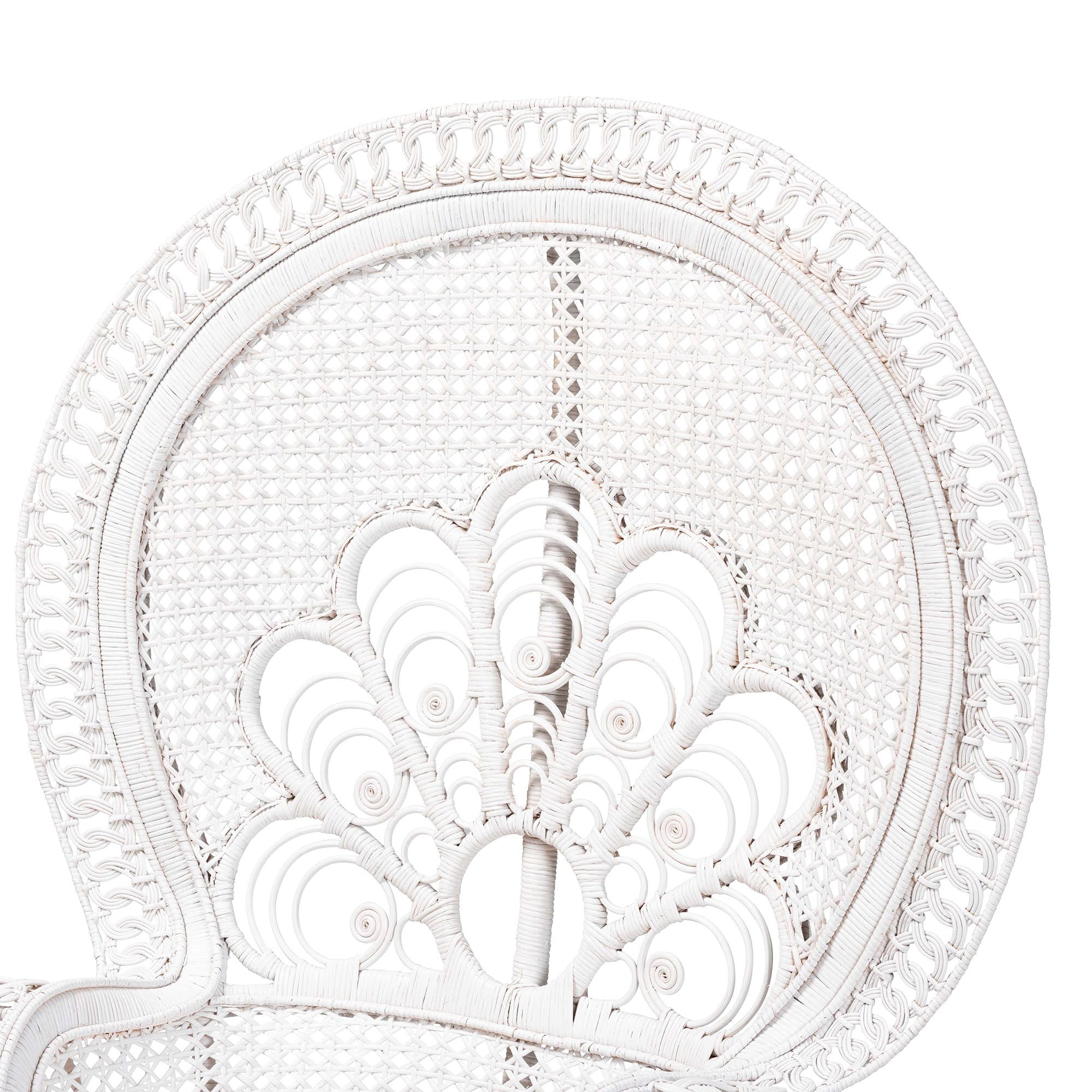 bali & pari Ediva Rattan BOHO Peacock Chair, White