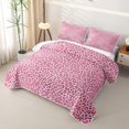 thumbnail image 3 of Erosebridal Pink Leopard Print Girls Quilt King,Chic Cheetah Pattern King Coverlet Set For Women Adults,3 Pieces, 3 of 7