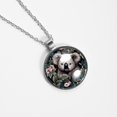 thumbnail image 4 of Koala Glass Design Circular Pendant Necklace - Elegant Jewelry for Women, 4 of 5