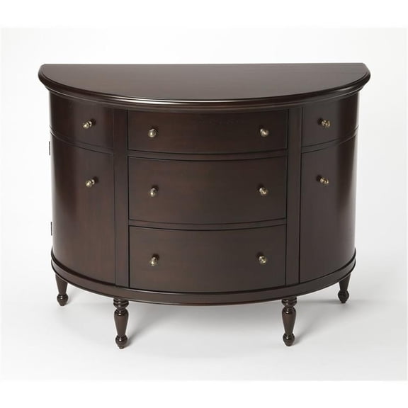 Beaumont Lane Demilune Console Chest in Mahogany