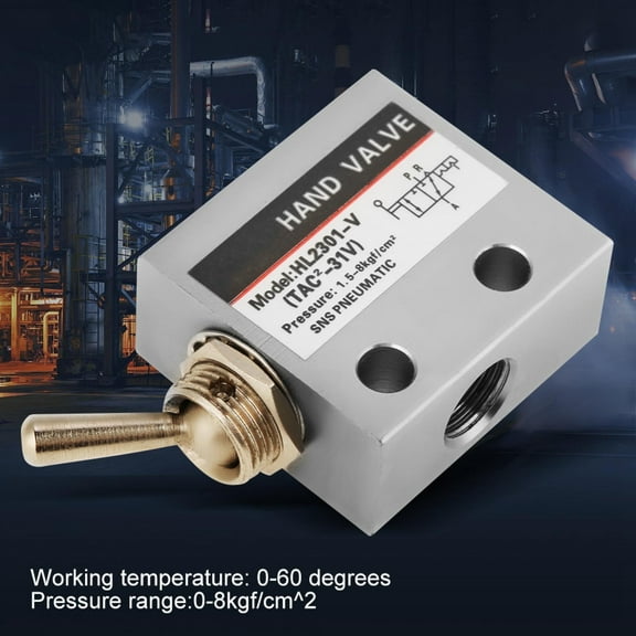 EBTOOLS 3 Position 2 Port Air Pneumatic Knob Switch Valve HL2301 Metal Toggle Switch Pneumatic Mechanical Valve