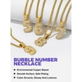 thumbnail image 4 of [Clearance] Bubble Number Necklace for Men 14k Gold Plated Bling Cubic Zirconia 0-9 Lucky Number Pendant Necklace Custom Jewelry Gift, 4 of 7