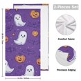 thumbnail image 4 of Yayeee Hand Towels for Bathroom Set of 2 Quick Dry Super Absorbent Soft Hand Shower Towels, 28" x 14", Halloween Purple Ghosts, 4 of 8