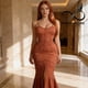 thumbnail image 1 of Vestido Midi Elegante Terracota Boutique Lujo Mujer LC Collection, 1 of 4