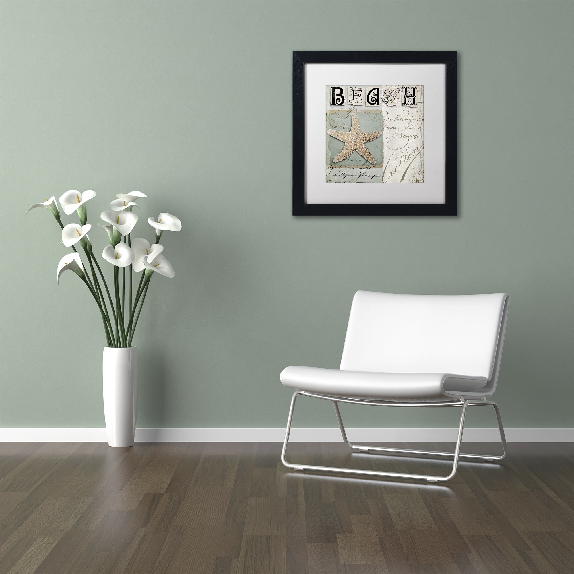 Trademark Fine Art "Beach Book II" Canvas Art by Color Bakery, White Matte, Black Frame