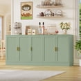 thumbnail image 2 of Homfa 71''W Modern Sideboard, 5-Doors Wood Buffet Cabinet with Adjustable Shelf, Credenza for Kitchen Dining Living Room, Green, 2 of 7