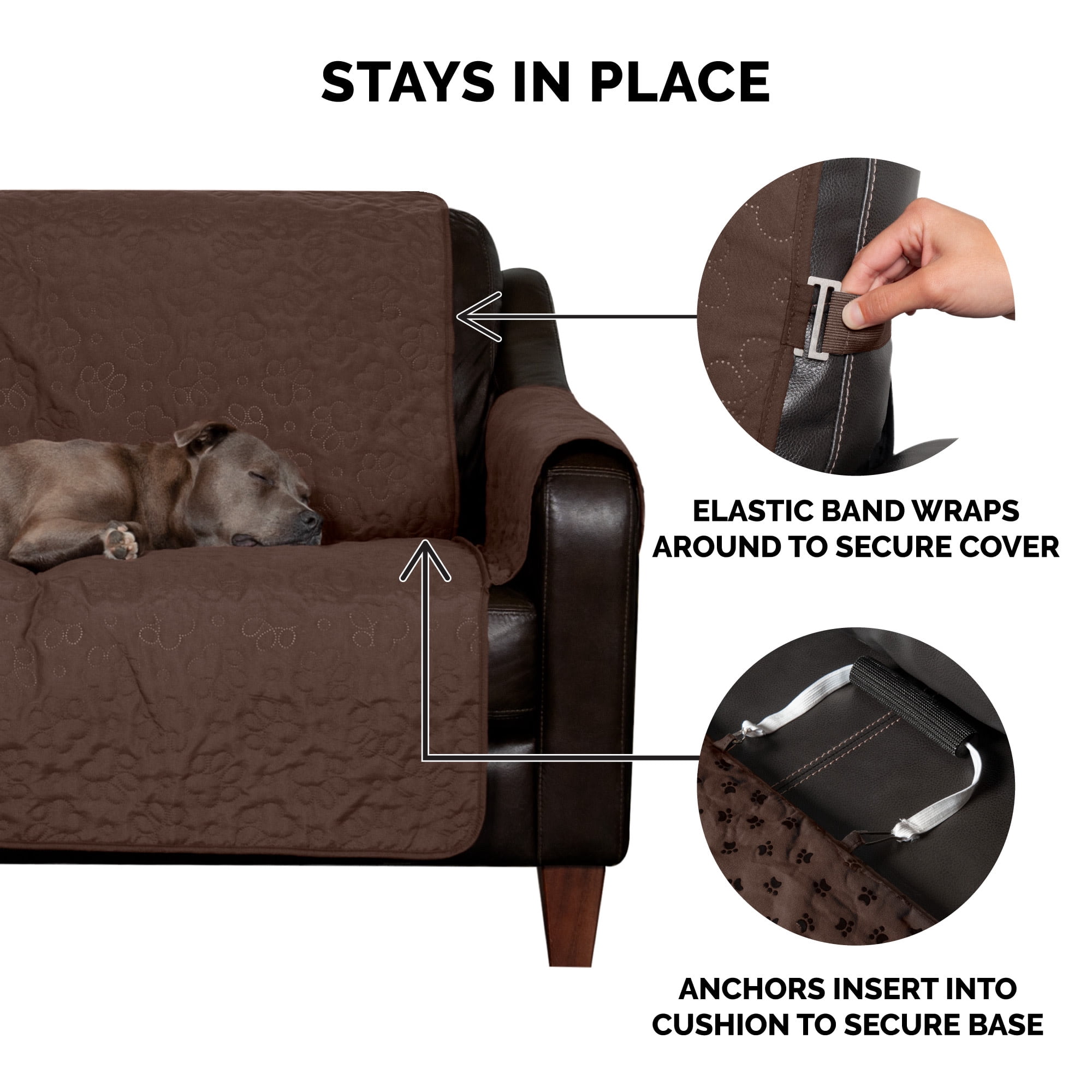 FurHaven Waterproof Slip-Resistant Furniture Protector, Espresso, Recliner, 1 Count