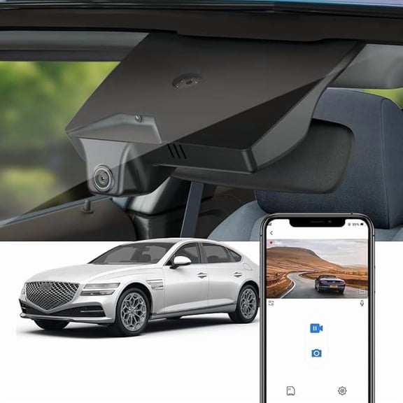 Fitcamx 4K Dash Cam for Genesis G80 2021-2025 2.5T 3.5T Sport (HD2-T1010), OEM Look, WIFI & APP, Plug & Play, 64GB