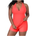 thumbnail image 2 of Mifsaly Plus Size Two Piece Swimsuit for Women Backless Halter Neck Tankini Top & Swim Shorts Soft Stretchy Tankinis Swimwear Beach Pool Swimming Outfits XXXXXL, 2 of 8