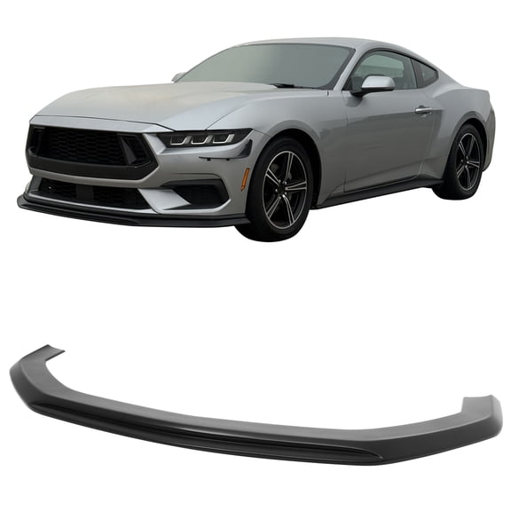 Ikon Motorsports Front Bumper Lip Spoiler for 2024-2026 Ford Mustang Ecoboost & GT, IKON Style Matte Black ABS, Air Dam Chin Protector Splitter 1PC
