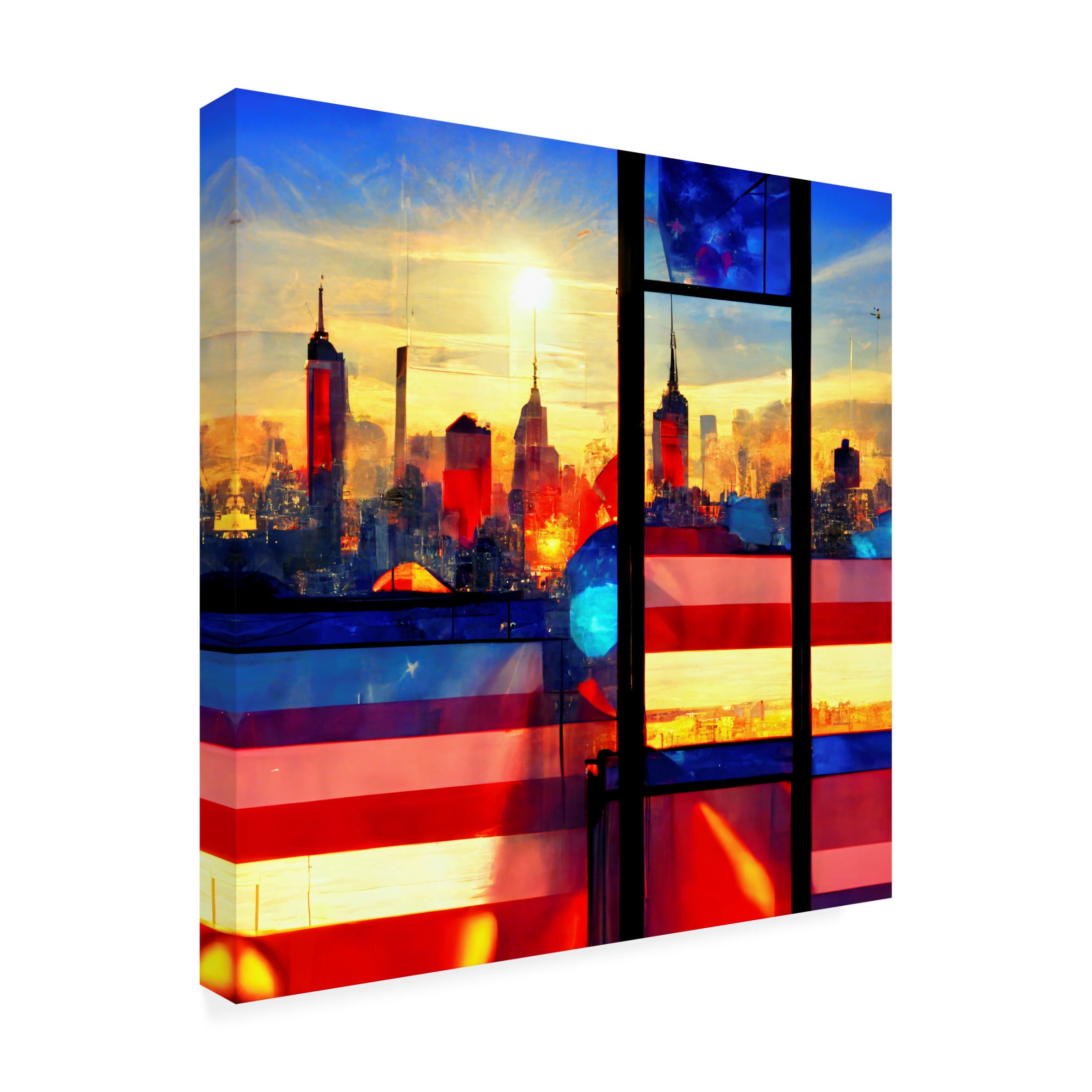 Canvas Wall Art - Ray Heere 'New York 6' Wall Art for Living Room, Bedroom, or Office Décor by Trademark Fine Art - 35 x 35 Inches