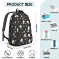 thumbnail image 5 of Unicorn and Lightning Black Pattern Backpack for School, Cute School Bag with Adjustable Shoulder Straps and Padded Back, 16.9"x12.6"x5.9", 5 of 5