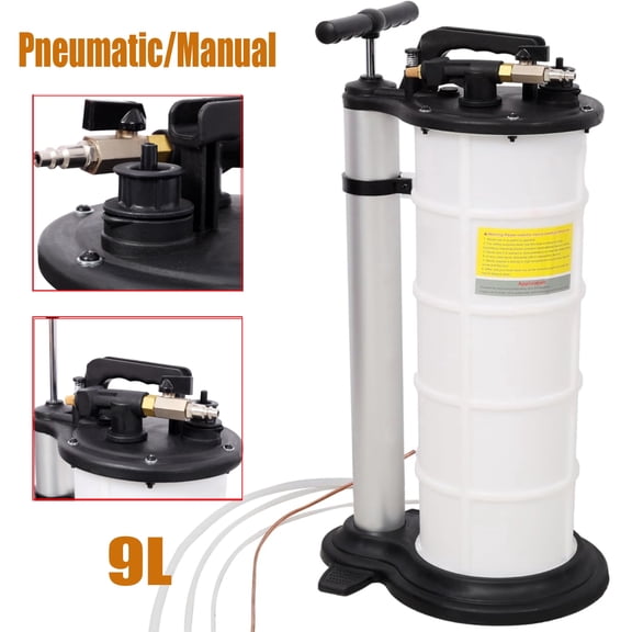 Elleree 9L Pneumatic/Manual Oil Extractor Pump for Oil Change，Vacuum Fluid Pump for Automotive Boat Marine Jetski ect.