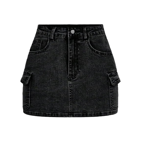 RUTAYY Girls Skirt Solid Color with Pocket Flared Jeans Comfortable Indoor Outdoor Activities Classic Beach Dresses