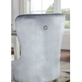 thumbnail image 4 of Classic Gray Flannelette Wingback Dining Chairs (Set of 2) - Glam Style, Tufted Back, Acrylic Buttons, Silver Nailhead Trim, 21"W x 40"H, for Dining Room, 4 of 10