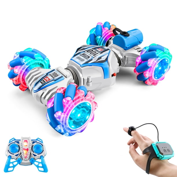 Juguetes de coches acrobáticos para niños de 6 a 12 años: coche de control remoto 4x4 con control remoto, sensor de gestos, coche giratorio con luces y spray.