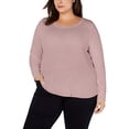 thumbnail image 3 of Womens Top Blush Plus Knit Scoop Neck Ribbed Stretch 3X, 3 of 4