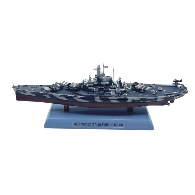 Modèle de Navire de Guerre WS Alabama BB-60 Échelle 1:1000 Pcs+alliage pour Vitrine de Collection