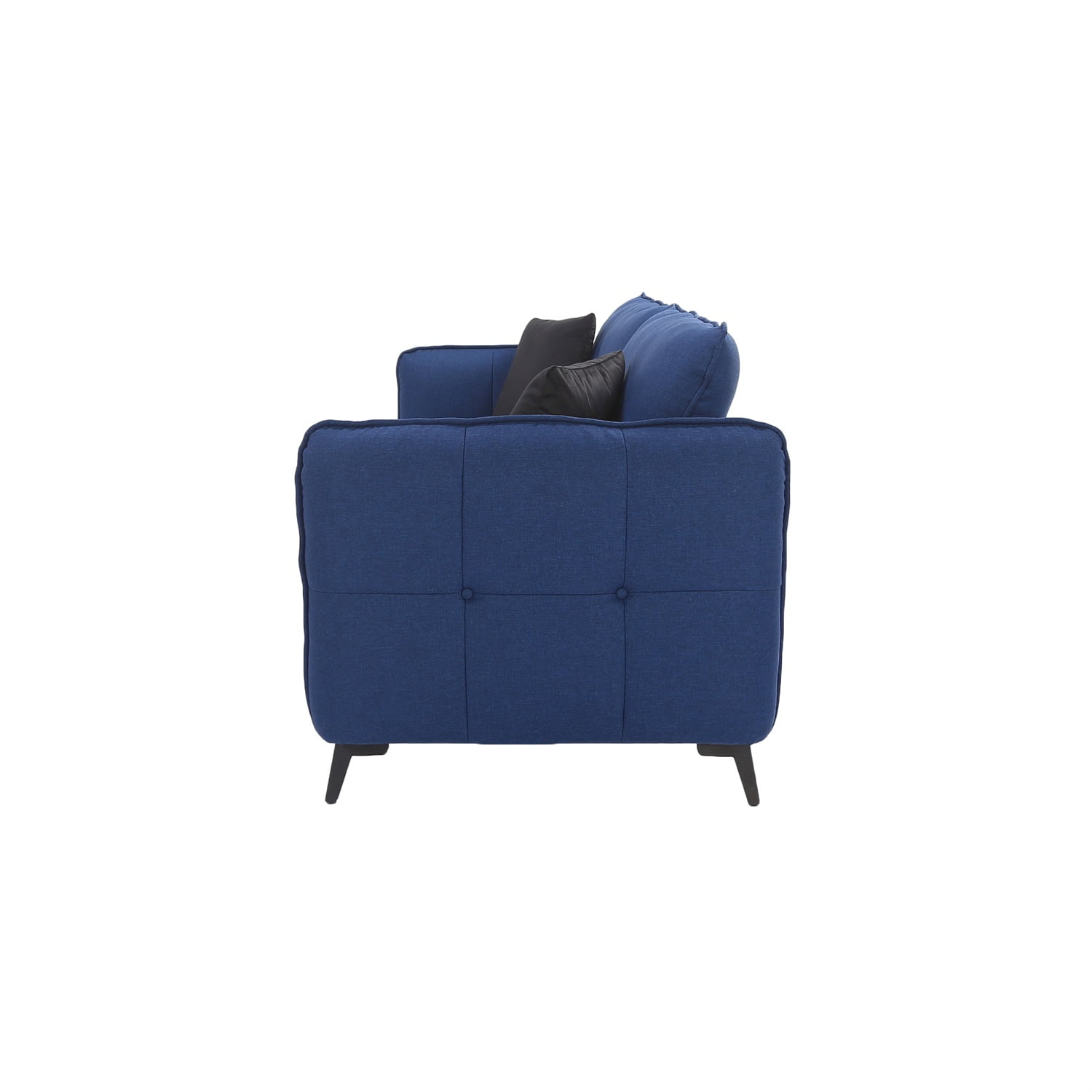 Kadyn 2-Seater Fabric Sofa Couch, Modern Loveseat Sofa with Pillow, Upholstered Linen Fabric Sofa for Living Room, Navy Blue Kadyn 2-Seater Fabric Sofa Couch, Modern Loveseat Sofa with Pillow, Upholstered Linen Fabric Sofa for Living Room, Navy Blue