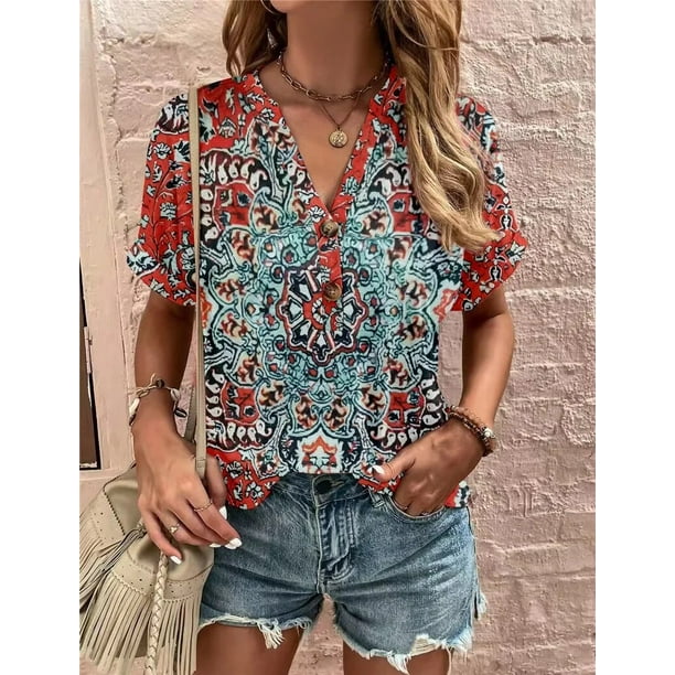 Ropa Vintage para mujer Tops Y2k camiseta para mujer ropa de calle elegante moda de verano camisetas con estampado informal nuevo Walmart en linea