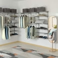 thumbnail image 3 of FeGe 4 to 6 FT Custom Closet Organizer System Kit, Wall-Mounted Storage Organizer with Wire Shelving and Hanging Rods, Adjustable Closet Organizer Kit, Configurations Custom Closet for Bedroom, Grey, 3 of 9