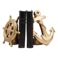 thumbnail image 4 of Nautical Coastal Home Decor Ship Anchor And Captain's Helm Wheel Bookends Set, 4 of 6