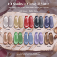 thumbnail image 4 of Morovan Holographic Cat Eye Gel Polish Set,10 Colors with Magnet, Base & Top Coats for Professional Magnetic Nail Art at Home, 4 of 9