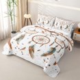 thumbnail image 3 of Homewish Dreamy Boho Dreamcatcher Twin Quilt Set,Watercolor Feathers Twin Coverlet Set,2-Piece, 3 of 7