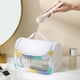 thumbnail image 5 of Bolsa de cosméticos de PVC esmerilado translúcido con asa con cremallera, organizador portátil de artículos de tocador de viaje de 4,5 l, bolsa de almacenamiento de maquillaje impermeable colgante, 5 of 5