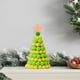thumbnail image 5 of Decoración de árbol de Navidad con pompones hechos a mano - Mini adorno de escritorio rojo y verde, decoración de mesa de 9", regalo festivo navideño, 5 of 6